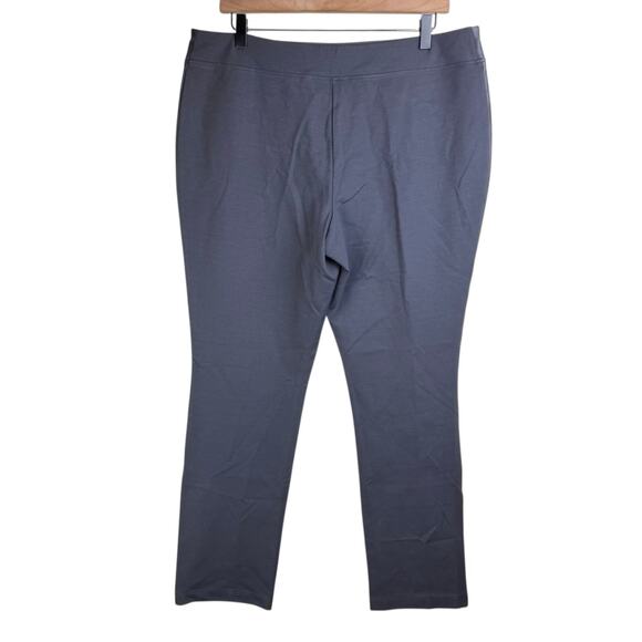 Belle Kim Gravel QVC Gray Faux Leather Front Ponte Knit Pull On Skinny Pants - Picture 3 of 9